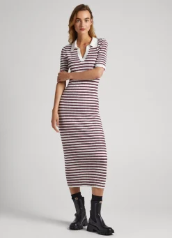 Mulher Pepe Jeans Vestidos E Macacões>Vestido As Riscas Em Dois Tons