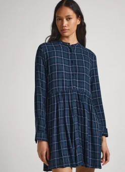 Mulher Pepe Jeans Vestidos E Macacões>Vestido Babydoll Xadrez