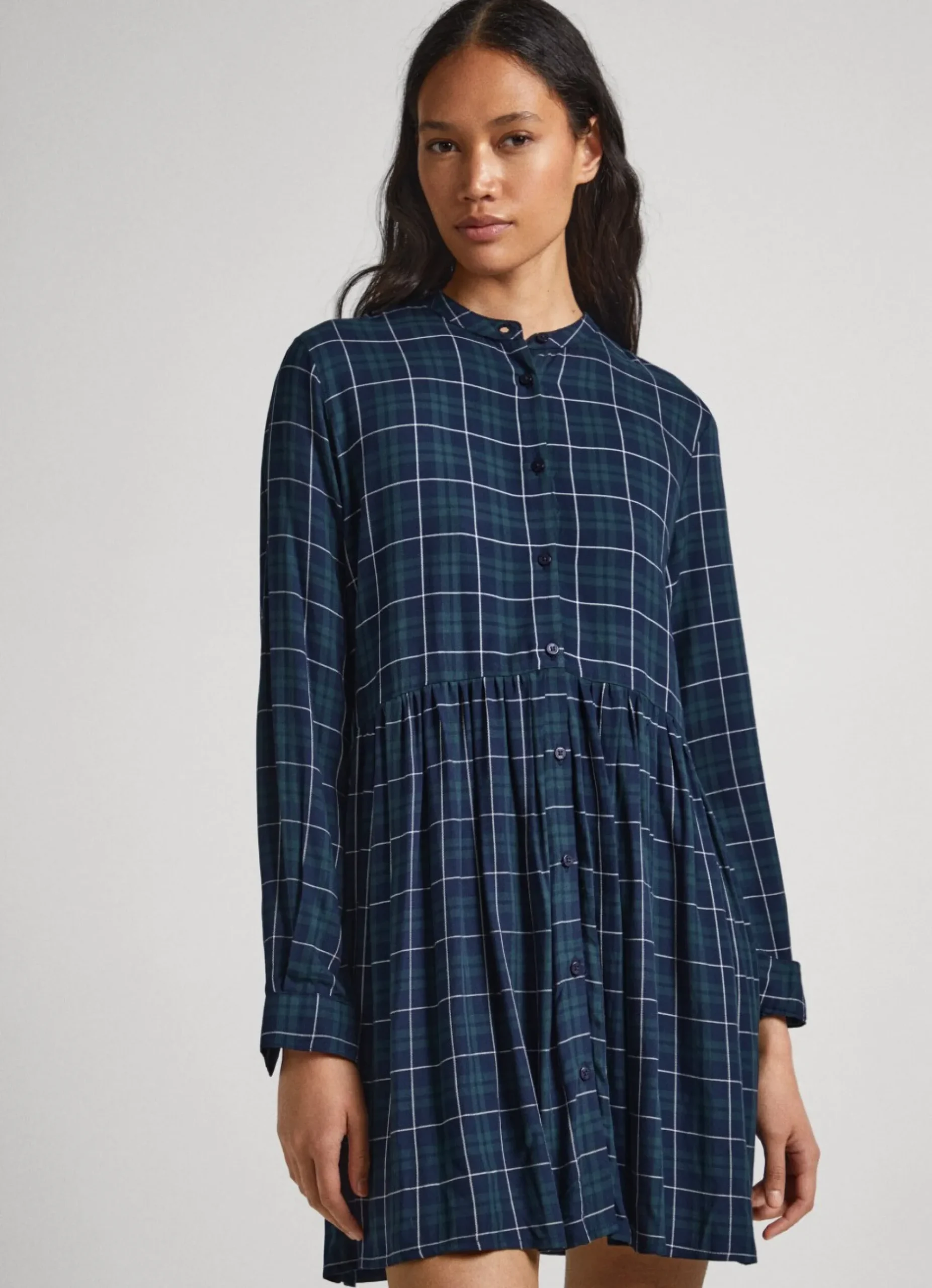 Mulher Pepe Jeans Vestidos E Macacões>Vestido Babydoll Xadrez