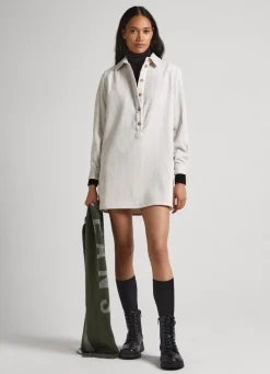 Mulher Pepe Jeans Vestidos E Macacões>Vestido Camiseiro Bombazina