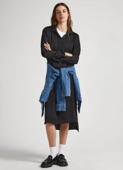 Mulher Pepe Jeans Vestidos E Macacões>Vestido Camiseiro De Cetim