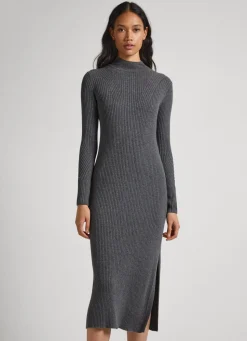 Mulher Pepe Jeans Malhas>Vestido Canelado Regular Fit