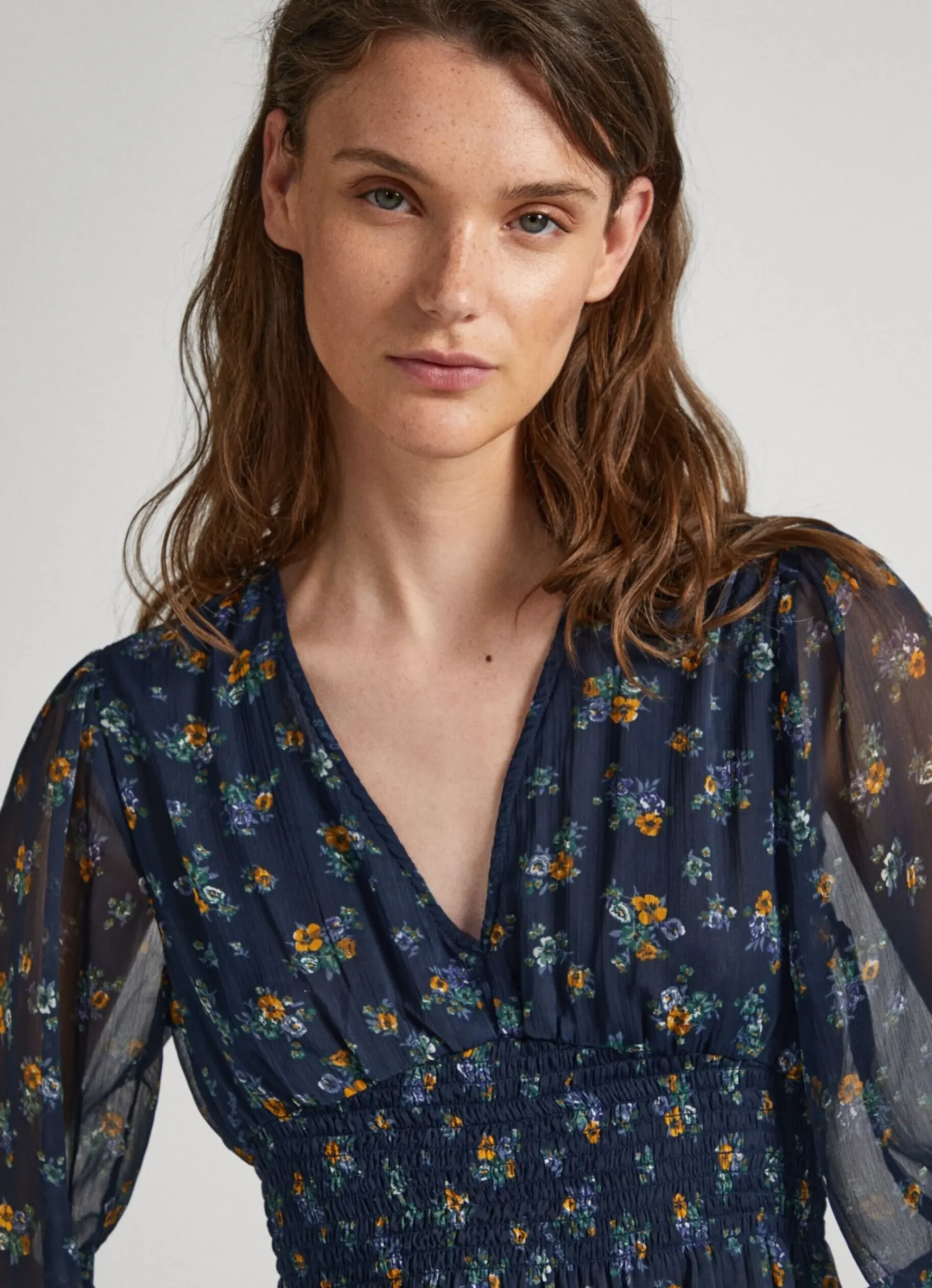 Mulher Pepe Jeans Vestidos E Macacões>Vestido Chiffon Padrao Floral