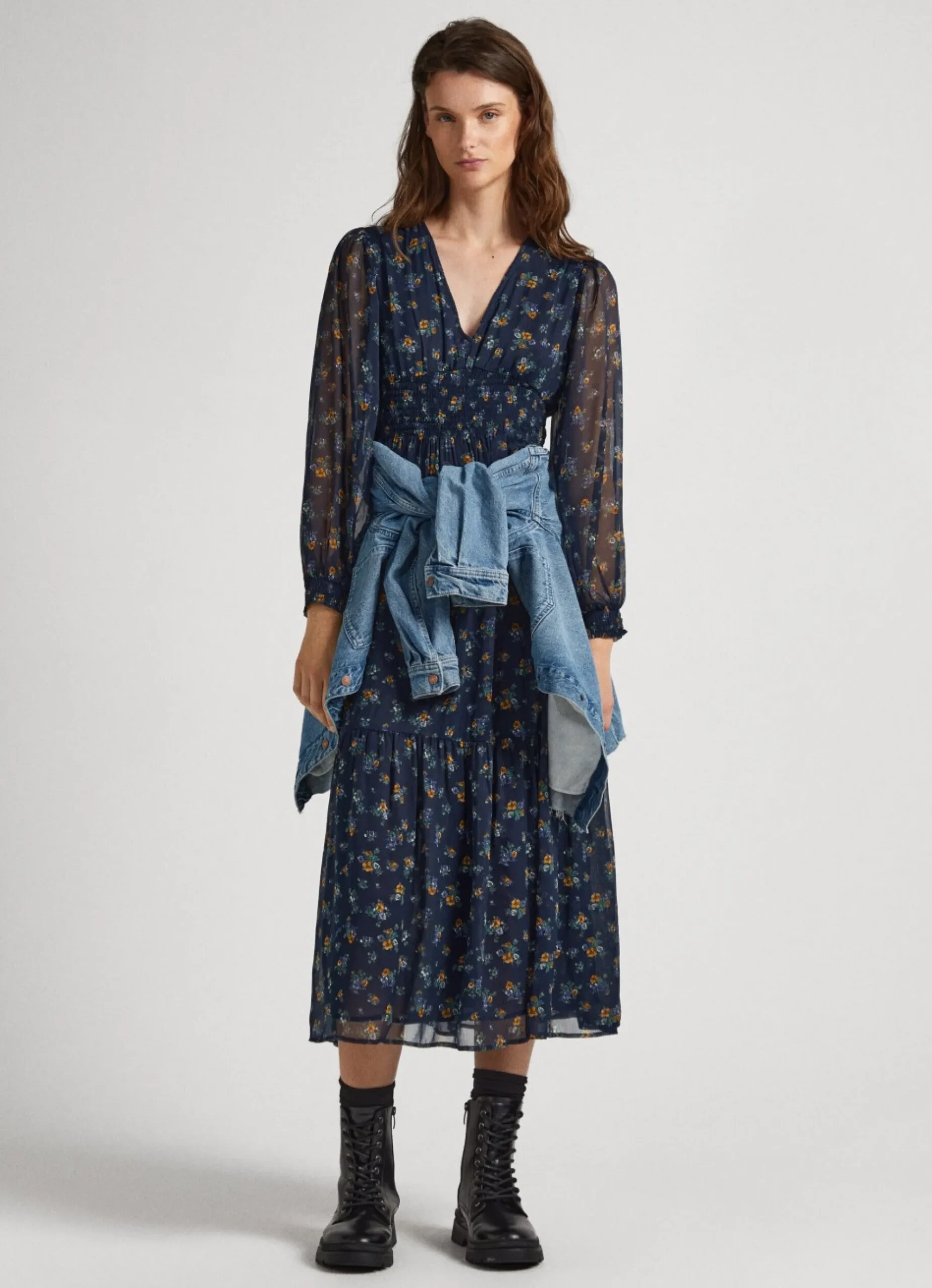 Mulher Pepe Jeans Vestidos E Macacões>Vestido Chiffon Padrao Floral