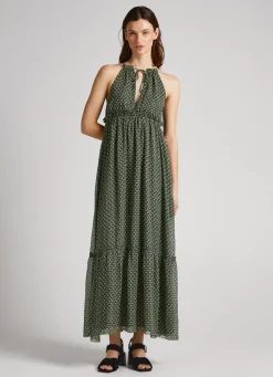 Mulher Pepe Jeans Vestidos E Macacões>Vestido Chiffon Padrao Geometrico
