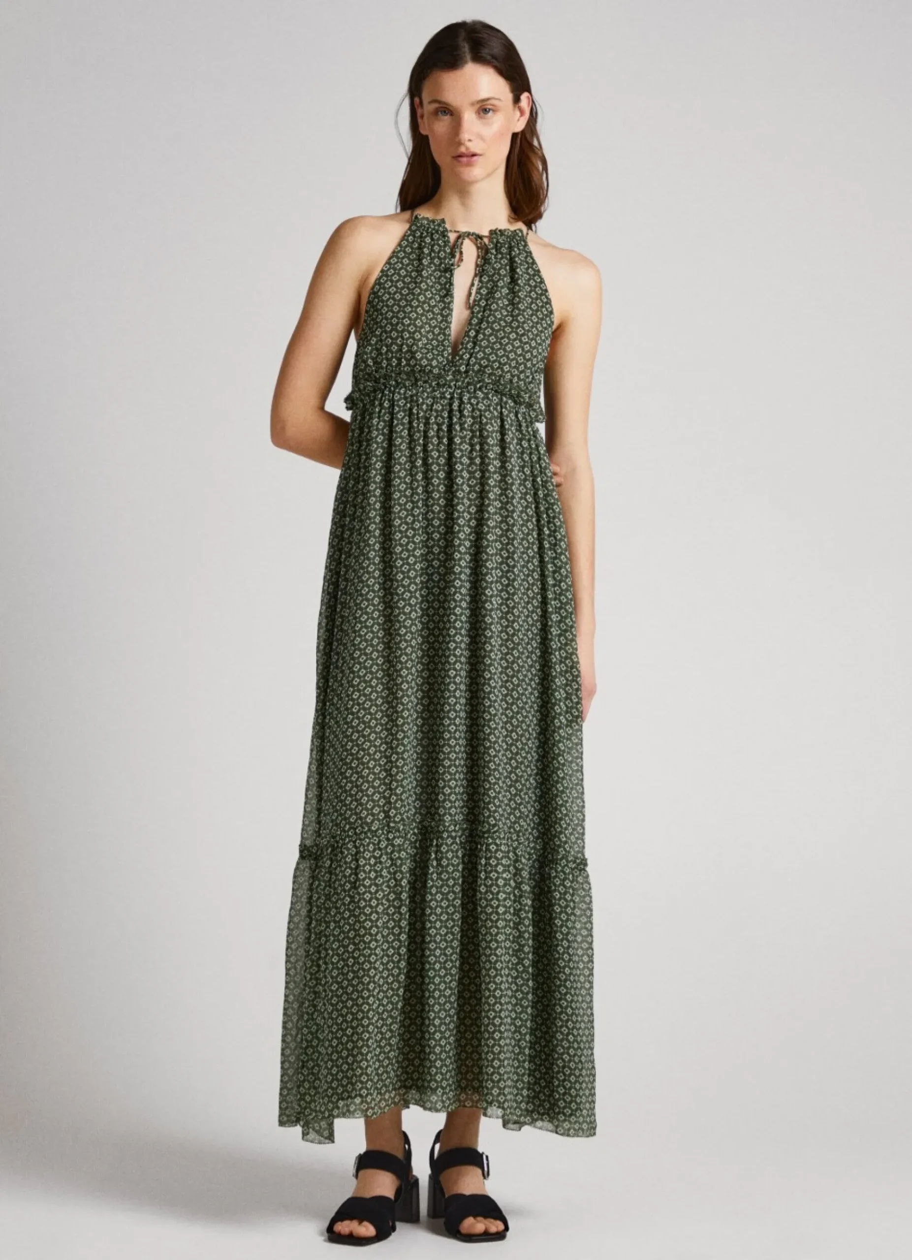 Mulher Pepe Jeans Vestidos E Macacões>Vestido Chiffon Padrao Geometrico