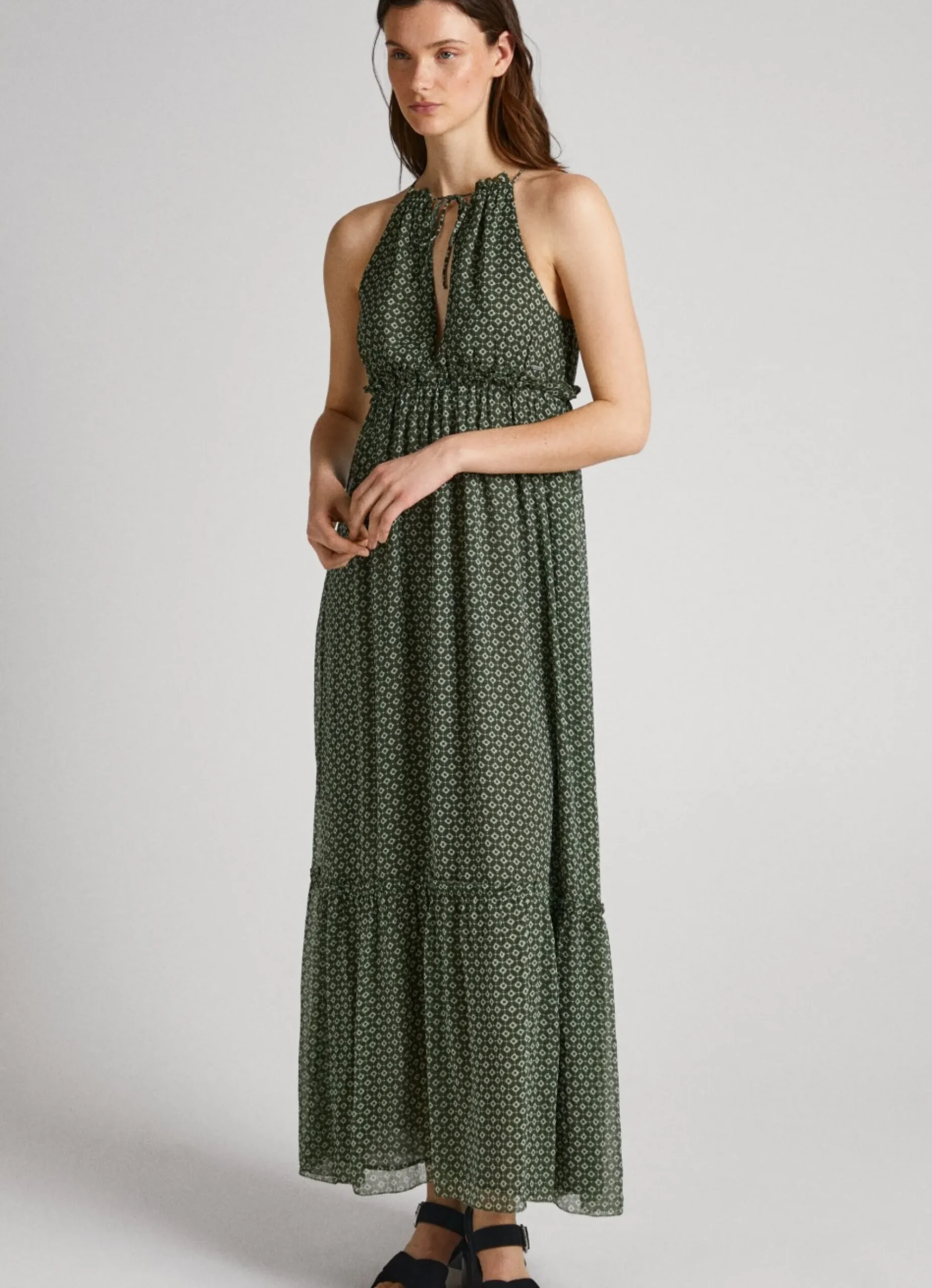 Mulher Pepe Jeans Vestidos E Macacões>Vestido Chiffon Padrao Geometrico