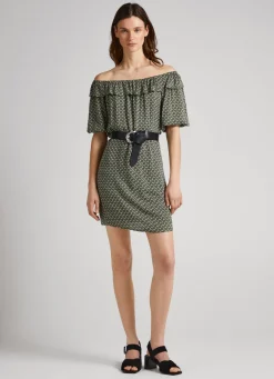 Mulher Pepe Jeans Vestidos E Macacões>Vestido Com Padrao Geometrico