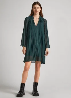 Mulher Pepe Jeans Vestidos E Macacões>Vestido Curto Semitransparente