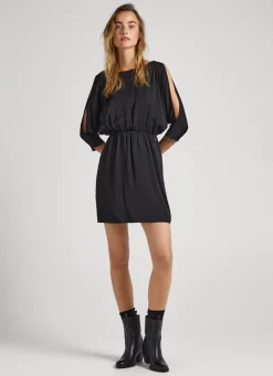 Mulher Pepe Jeans Vestidos E Macacões>Vestido De Cetim Mangas Morcego