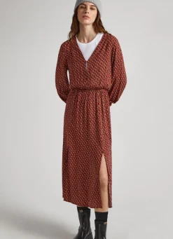 Mulher Pepe Jeans Vestidos E Macacões>Vestido Dobby Padrao Geometrico
