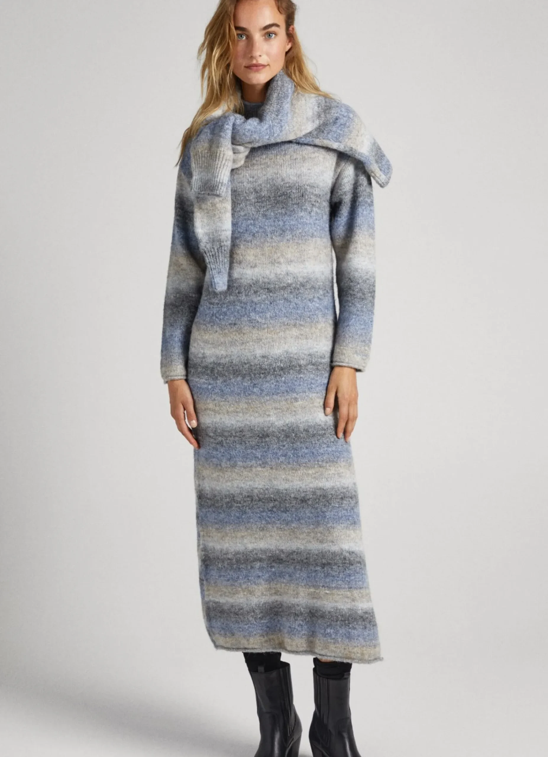Mulher Pepe Jeans Malhas>Vestido Melange Efeito Desbotado