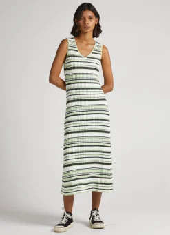 Mulher Pepe Jeans Vestidos E Macacões>Vestido Padrao As Riscas