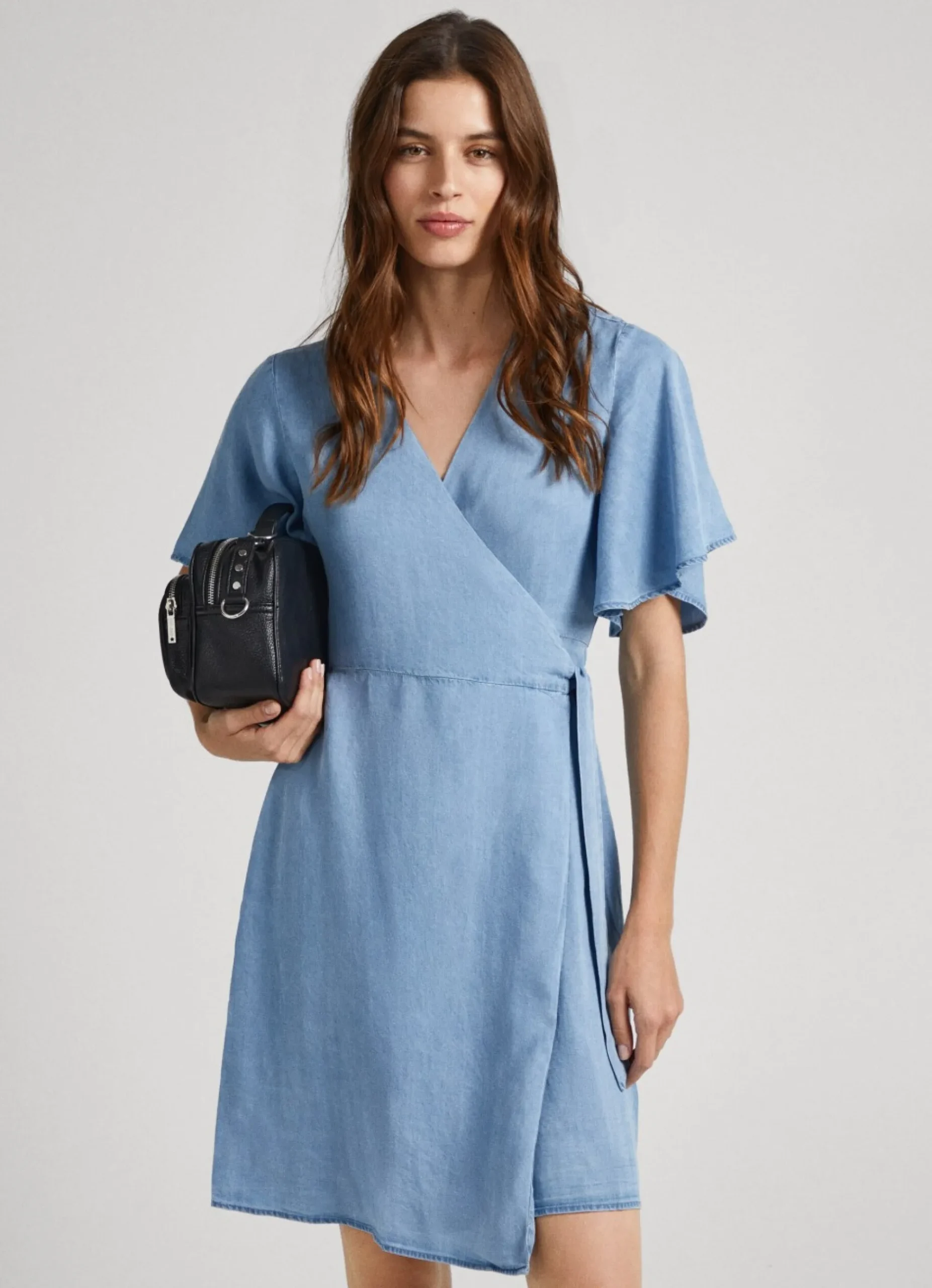Mulher Pepe Jeans Vestidos E Macacões>Vestido Tencel Decote Em V