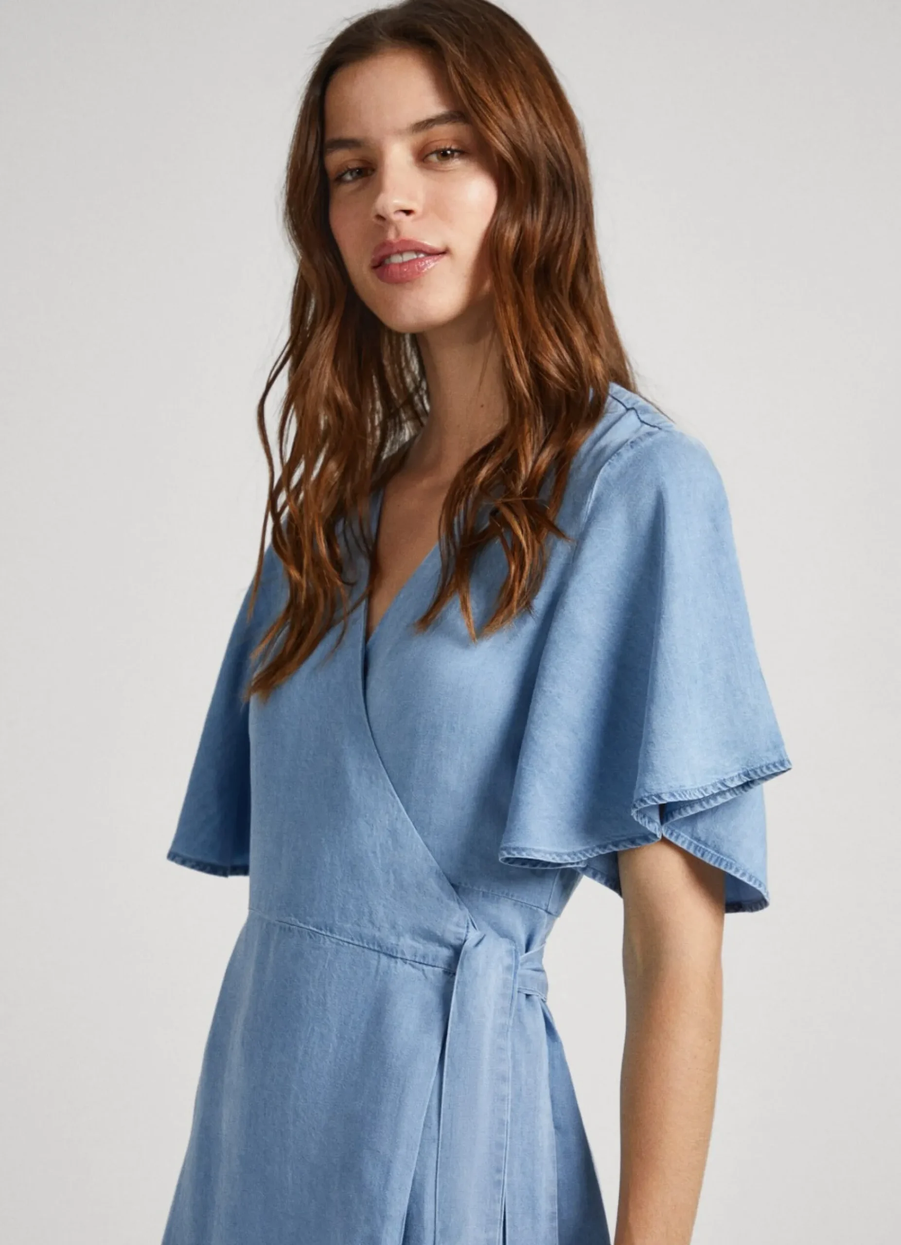 Mulher Pepe Jeans Vestidos E Macacões>Vestido Tencel Decote Em V