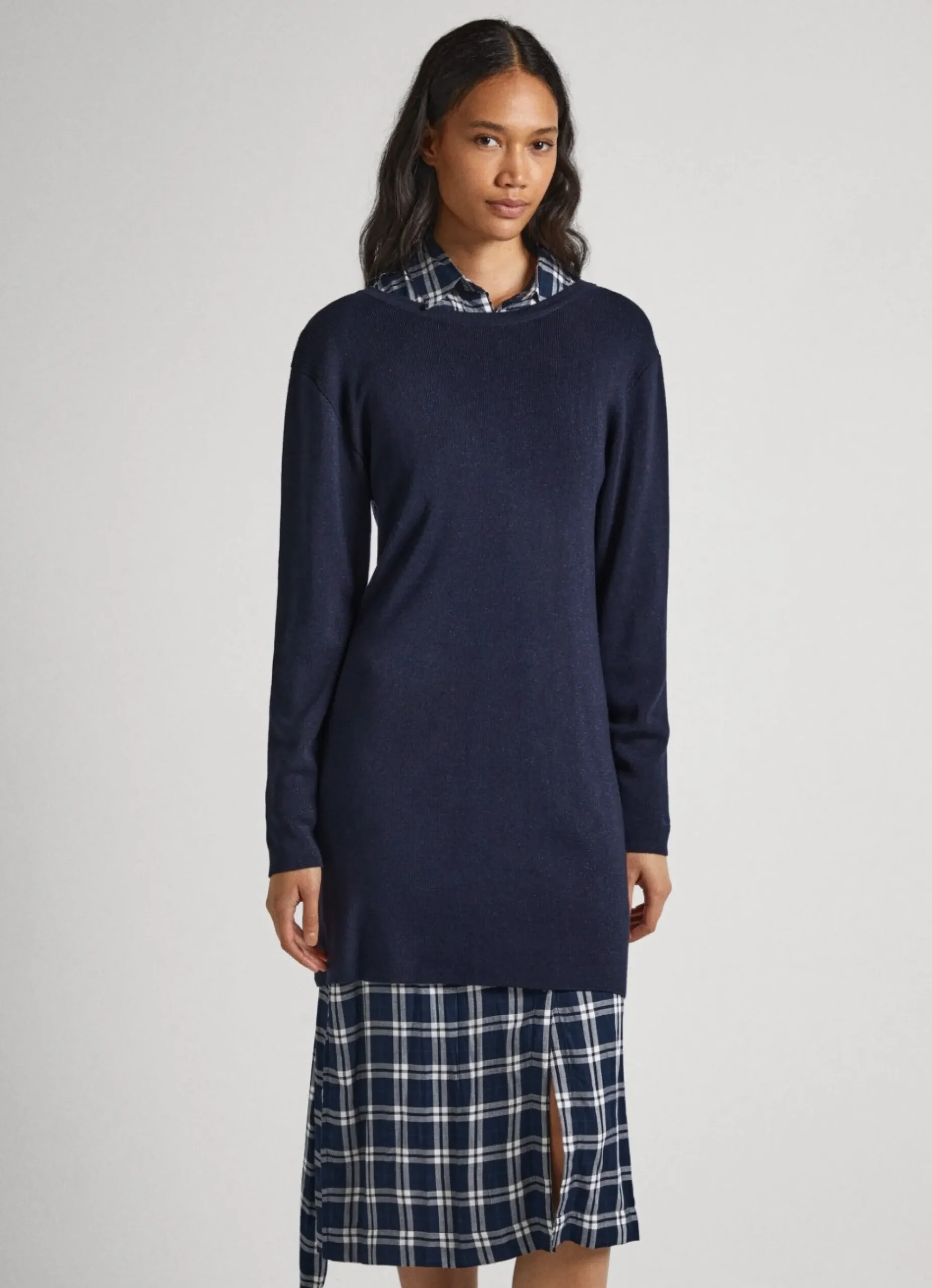 Mulher Pepe Jeans Vestidos E Macacões>Vestido Tencel Decote Em V