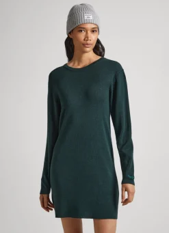 Mulher Pepe Jeans Malhas>Vestido Tencel Decote Em V